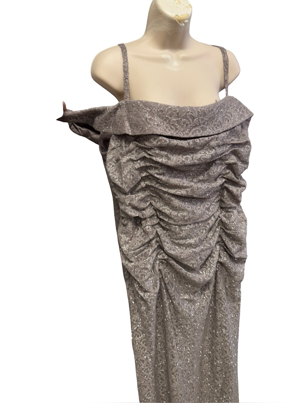 1655 / Oleg Cassini Off the shoulder Lace Long Formal Dress Sz 20W NWT